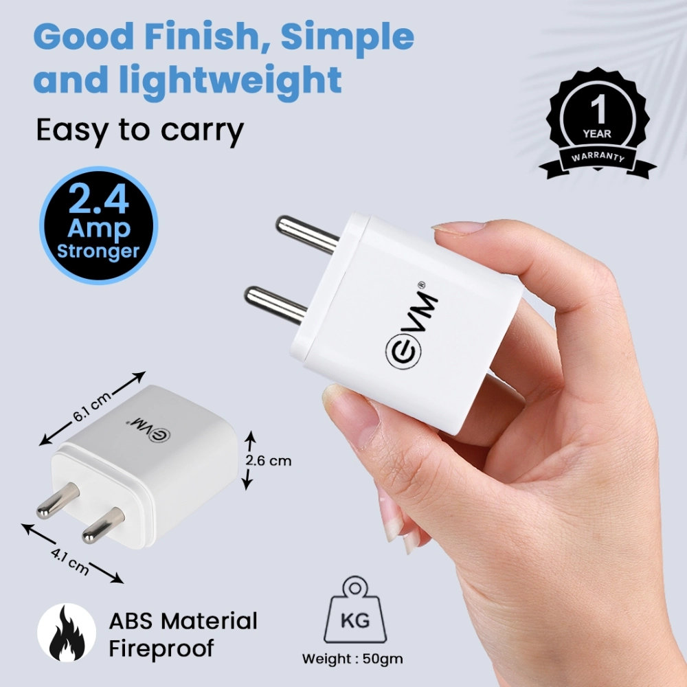 EVM Mobile Smart Charger with Cable (USB to Type-C) 12W view 2